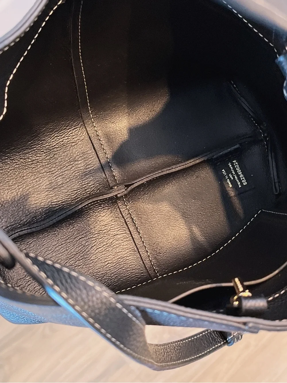 NWOT Banana Republic Luxury Italian Leather Black Pebbled Shoulder Bucket Tote